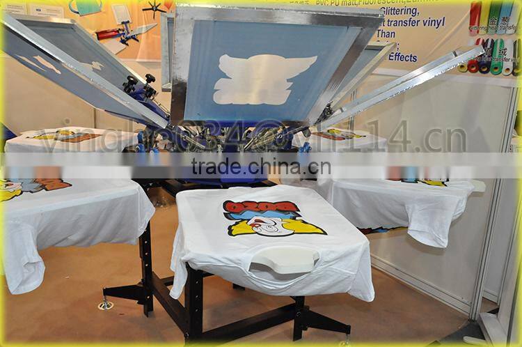 2015 new Manual 6 color 6 sation t-shirts screen printing machine/t shirt silk screen printing machine manual&textile printing m