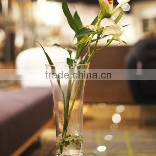 2016 hot selling different size colored clear glass vases flower for home decoration