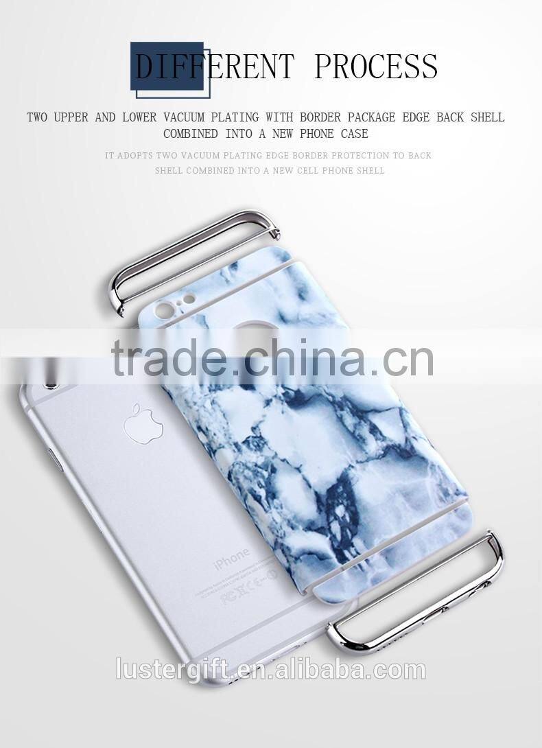 2016 New products Hybrid 3 in 1 ultrathin Plated Marble Display Case Cover For iPhone 6 6S Marbling Latticework Phone Case