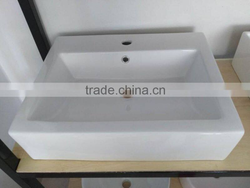 chaozhou ceramic basin square shape single hole white wash basin hot sale art basin new design hot sale art basinB004