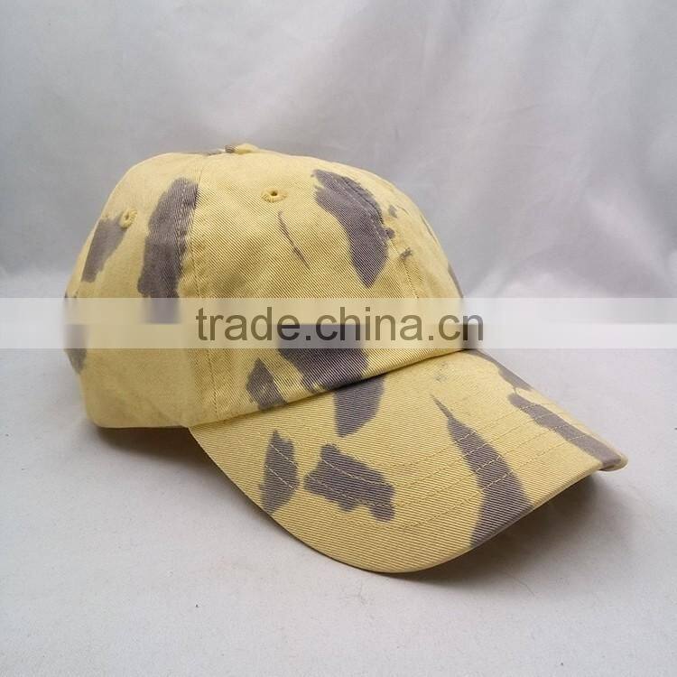 Wholesale custom yellow baseball caps unisex blank scrawl baseball caps