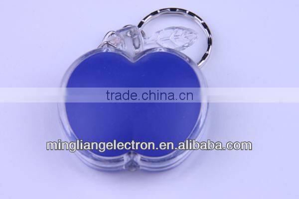 Apple shape led lights keychain