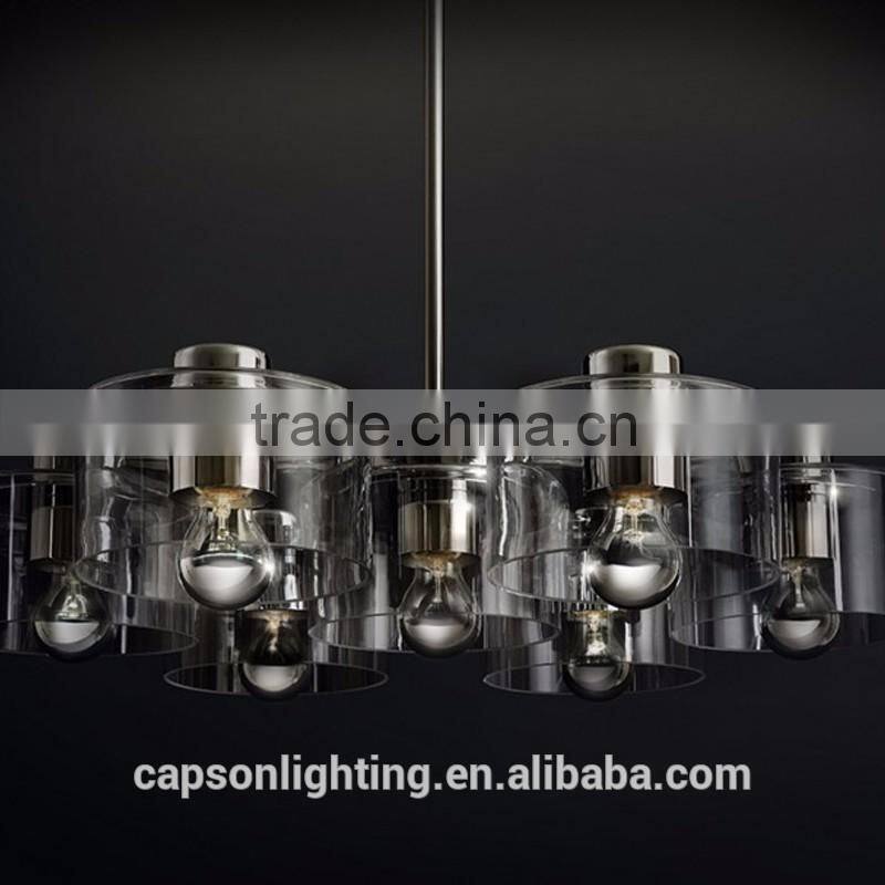 modern desingn glass shade indoor ceiling lamp with chandelier