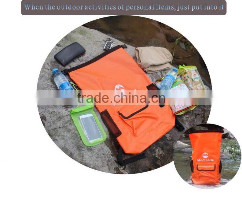 22Liter tarpaulin Waterproof Dry Bag backpack with padded shoulder straps