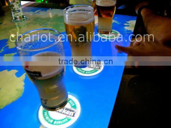 Chariot interactive bar top the bottom of the cup printing for night club, pub, hotel