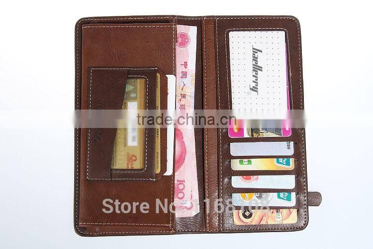 New Brand Leather Purse ID Credit Card Holder Bifold Zipper Long Mens Wallet