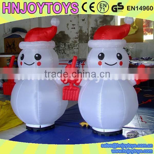 Backyard Christmas decoration inflatable lighting snowman