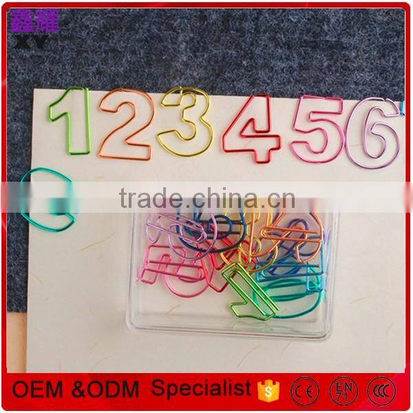 Colorful number shapes clip cheap stationery yes shape paper clips
