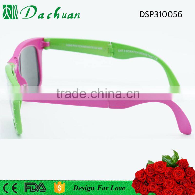 Good quality PC injection unisex foldable kids children sunglasses UV400 EN71