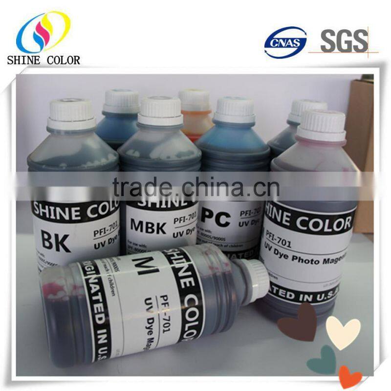 8 Color PFI701 PFI 701 bottle UV ink for Canon IPF8000s 9000s bulk buy