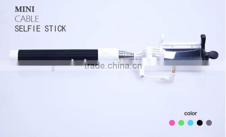 2015 Wholesale bluetooth monopod selfie stick wireless selfie stick with mirror