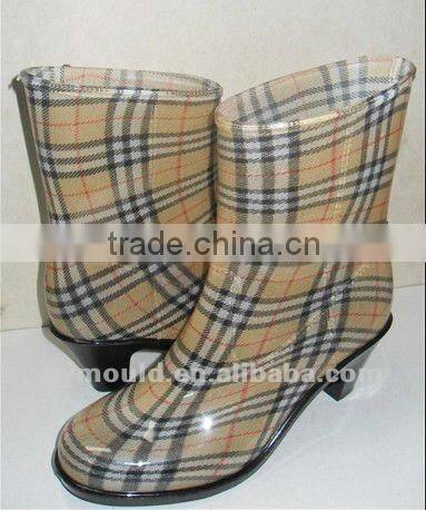 Lady PVC High heel Fashion Rain Boots