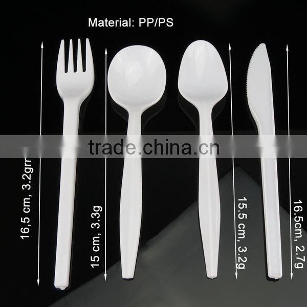 3 in 1 disposable restaurant spoon fork knife sets