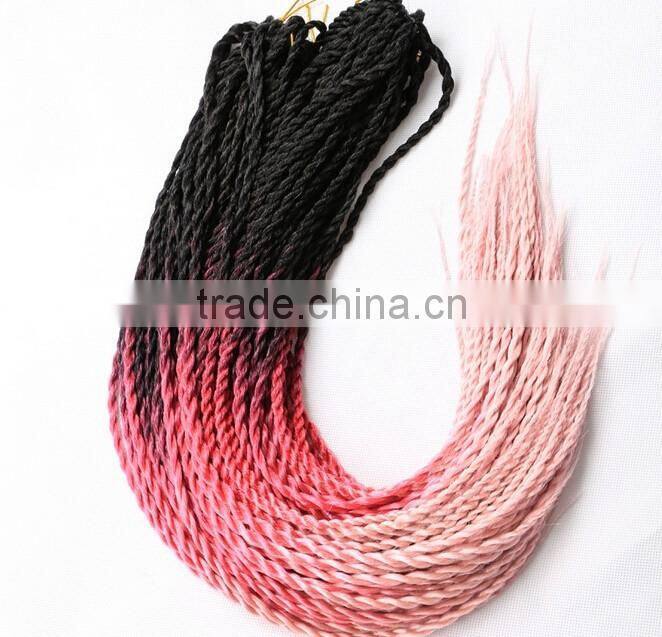 F6676 24" two tone soft dread lock synthetic braiding hair,soft dread braids