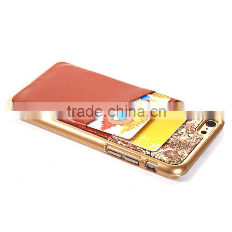 2015 new design smart leather cover case for iphone 6 with back card slot
