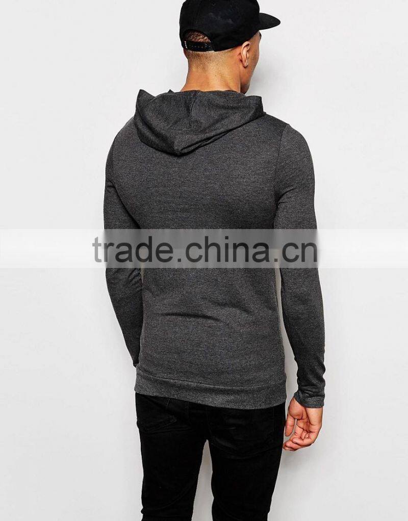 Daijun low price with hood 100% cotton grey custom pullover muscle fit hoodie