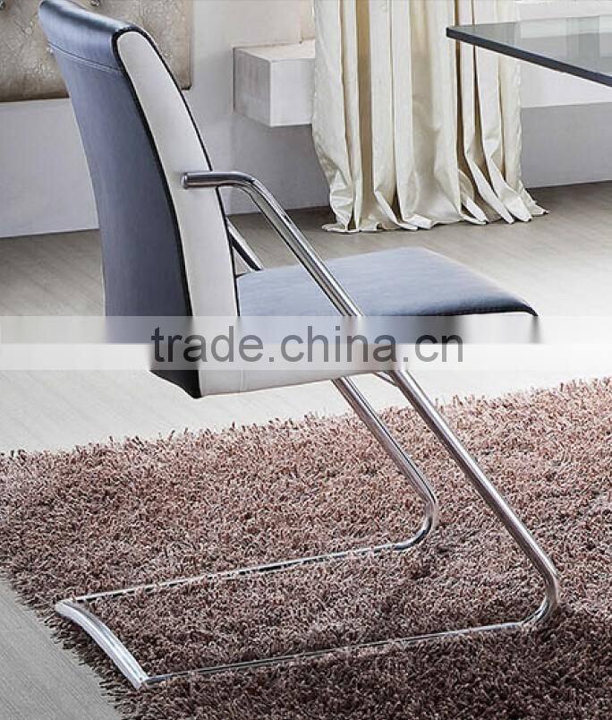 TB comfortable faux leather dining table and chair chrome steel dining chair cheap price