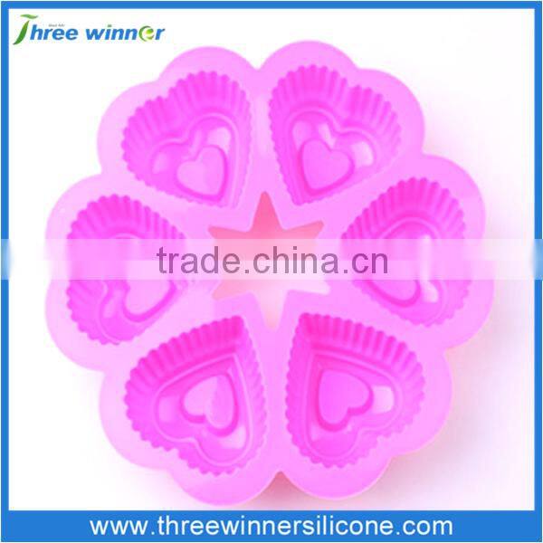 China factory cheap silicone cake mold heart shape silicone cake mold