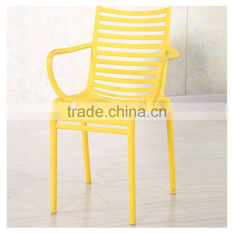 Used plastic armrest dining chairs