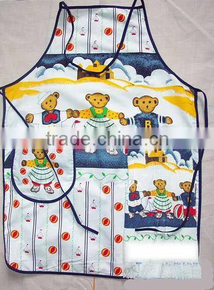 cotton velour printed with eco-friendly pvc home and garden apron
