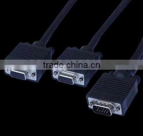 HDB15 Male to 3RCA Male HDB15M-3RCAM Goldplated metal connectors with Blue Nylon mesh