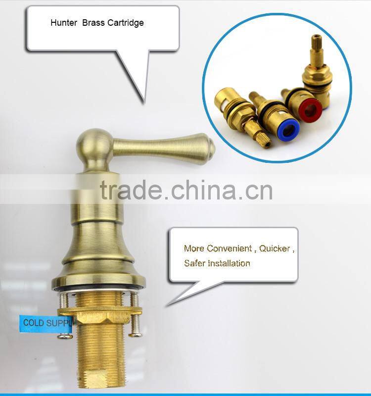 3 Hole Antique Brass Bathroom Tap