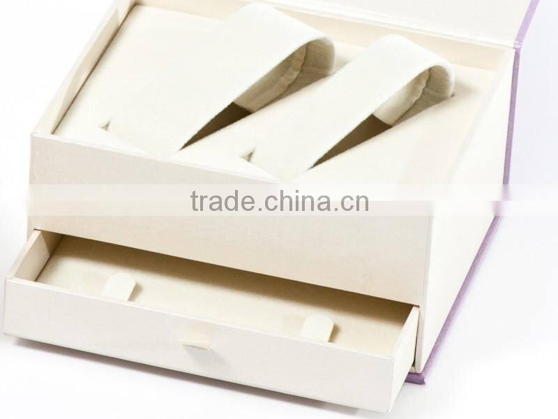 Elegant purple paper jewelry box with magnet closure