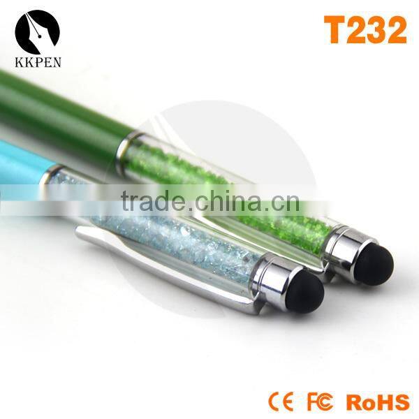 KKPEN Stationery ballpen 2 in 1 crystal stylus pen touch pen