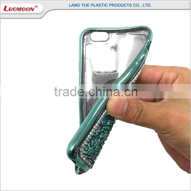 Rhinestone plating tpu bumper case cover for motorola moto x3 g 3rd gen x 1 xt1097