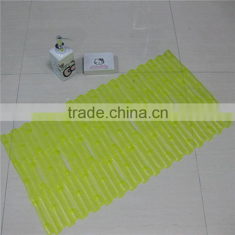 bamboo strip pvc mat hotel bathroom anti-slip mat tub mat