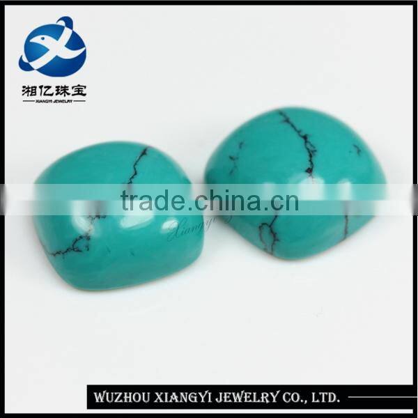Green cushion cabochon 7mm green synthetic turquoise gemstone