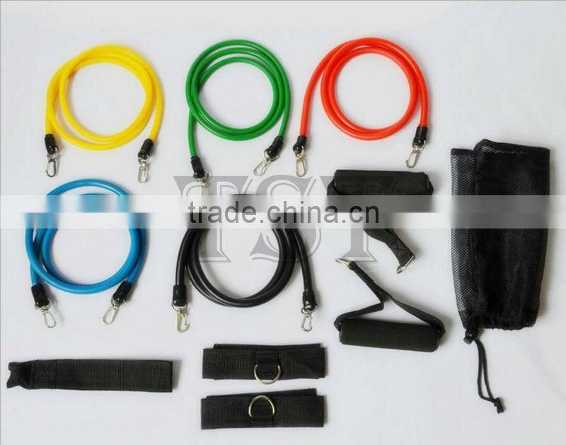 11pcs yoga pilates abdominal abs fitness exercise workout resistance bands set