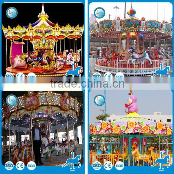 Europen luxurious carousel rides! Amusement Park Fiberglass 72 Seats Carousel Rides