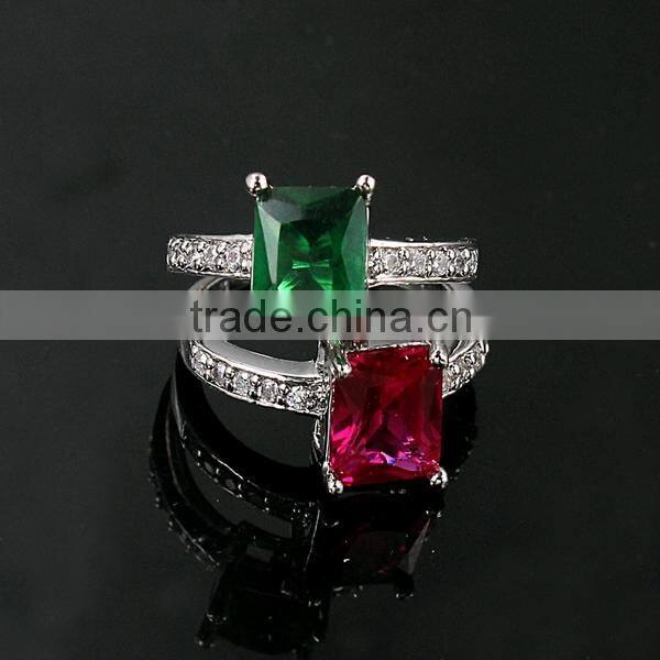 Fashion Lady Elegant Orthogon Zircon Finger Ring Wholesale ZTJY-013