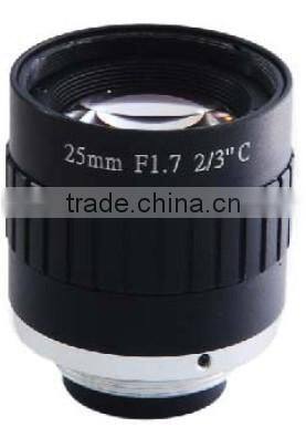 Fujian cctv camera brand 5.0 MP F1.7 Manual iris C mount ITS germanium lens 25mm cctv lens for secure eye cctv cameras
