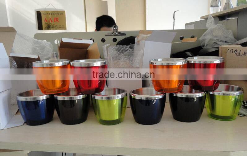 750ml plastic stainless steel wine cooler ice bucket