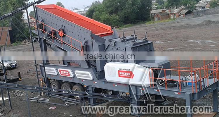 Mobile quarry stone crushing plant for aggregate with different capacity and size