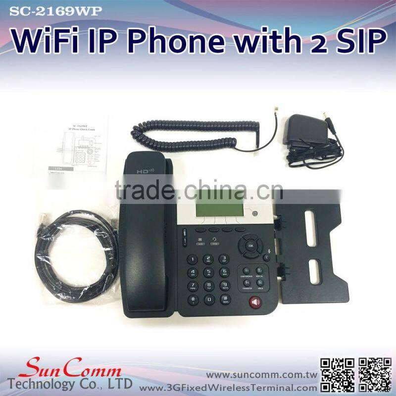 SC-2169WP 1 WAN 1 LAN SMS with 2 SIP lines WiFi network IP Phone