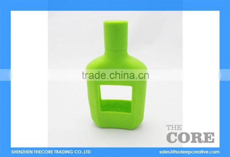DCP005021 High quality green color silicone bottle holder, silicone bottle sleeve