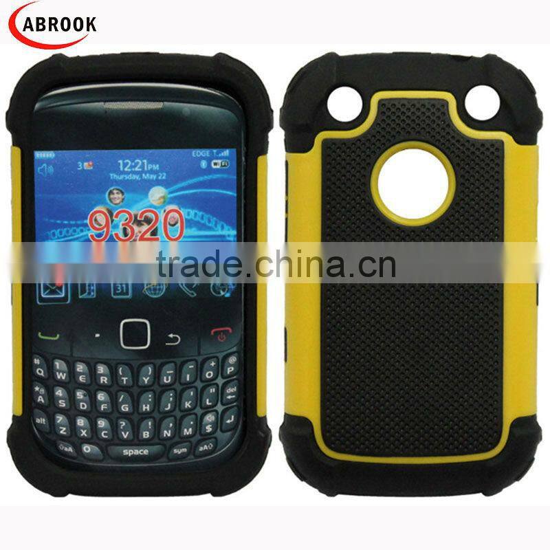 Hot selling robot style mesh texture holster combo cell phone case for Blackberry 9320
