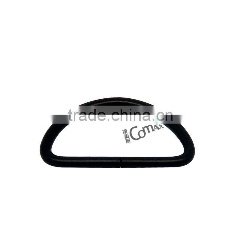 Black handbag open metal d ring