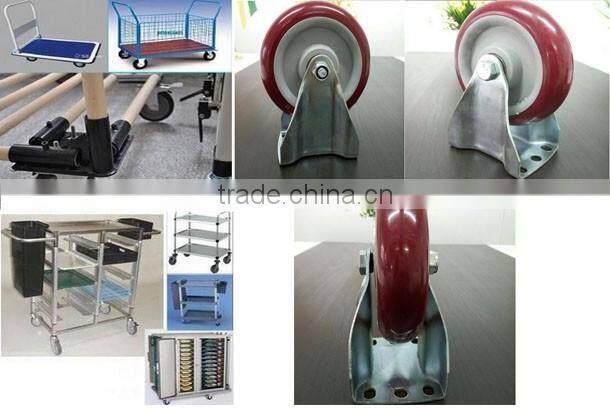 JY-501|red polyurethane double brake heavy duty caster wheels