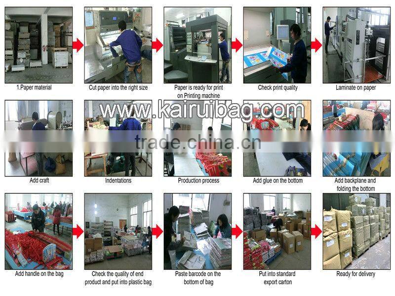 2015 new dsign printing white paper gift bags with ribbon handles