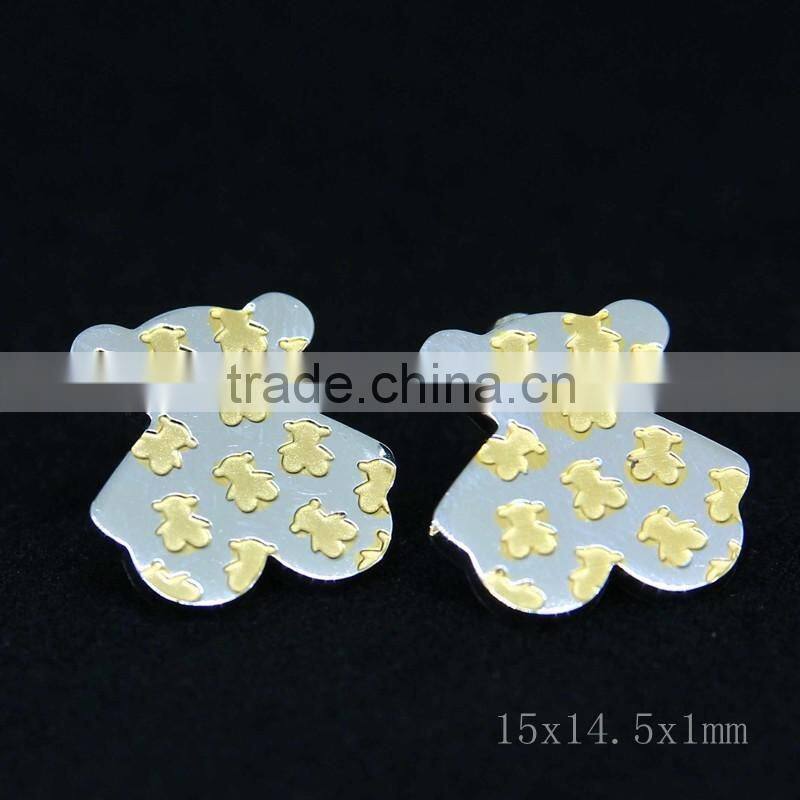 bear stud earrings customized on sale