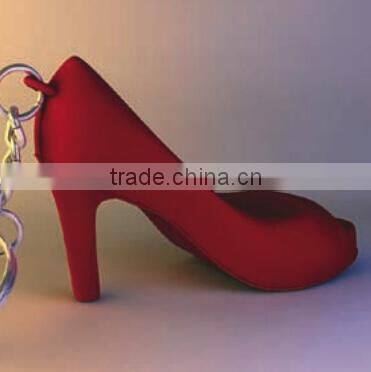 custom 3d stereoscopic high heels soft pvc keychain/Simulation high heels keychain