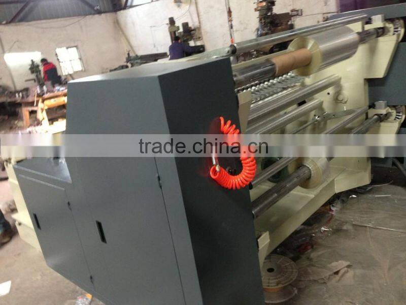 Horizonal type PVC PE BOPP film roll slitting machine