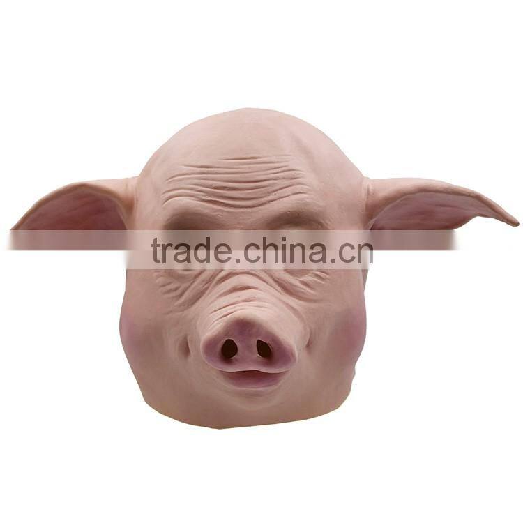 halloween costumes ugly pig head latex mask for kids girls