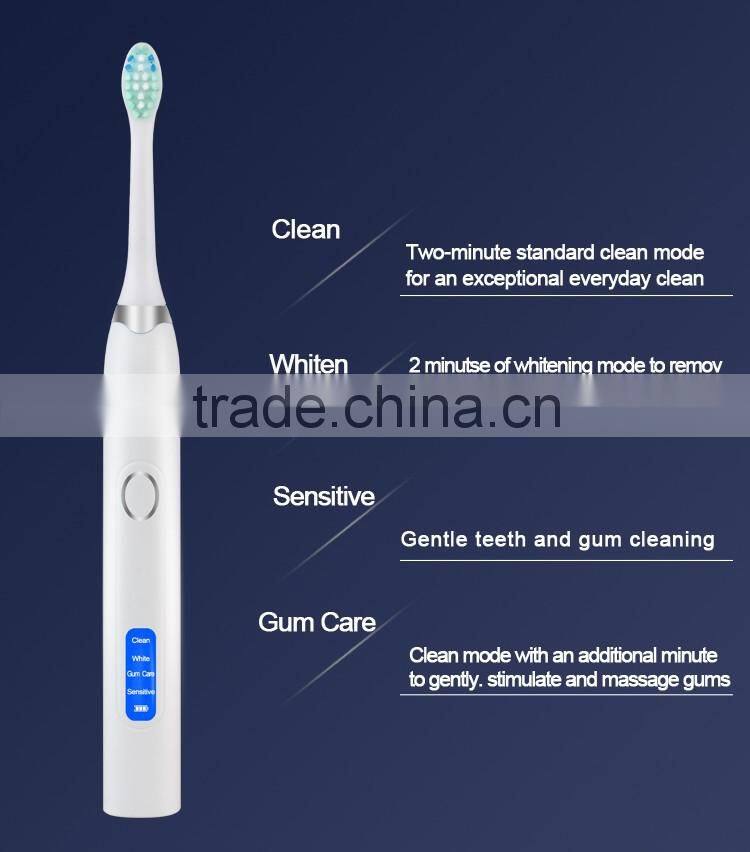 China Manufacturer Wholesale Home Use Waterproof Adult Sonic Electric Toothbrush with Extra Brush Head