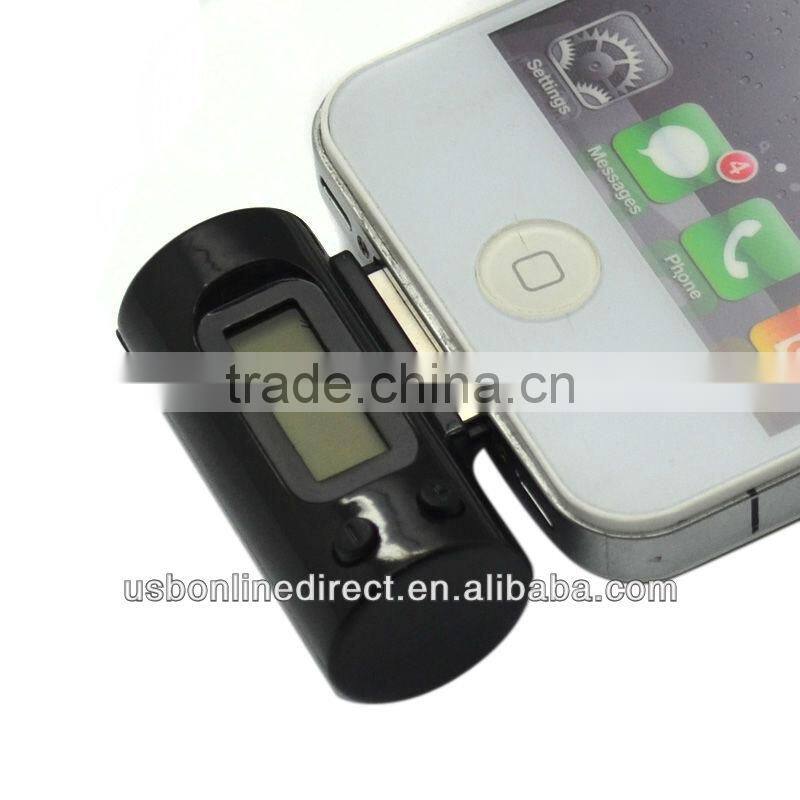 Mini Car LCD FM transmitter for iphone 4 ipad with handsfree & charging function