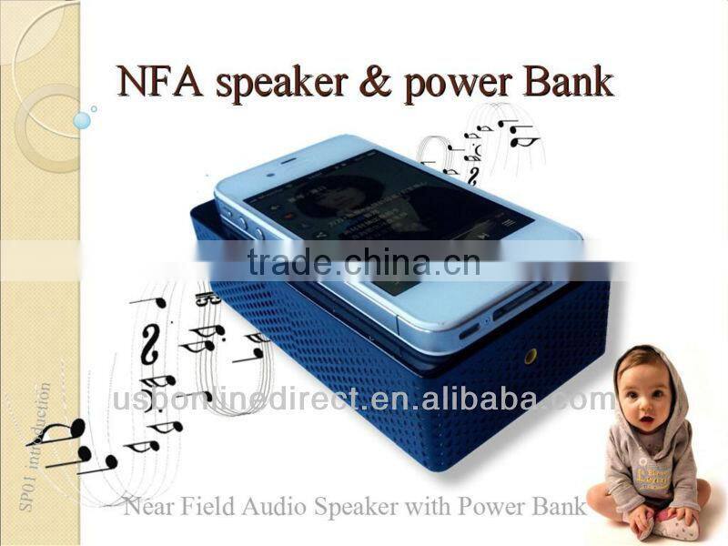 2 in 1 Near Field Audio(NFA) Amplifying Magic Wireless Speaker Power Bank for iphone 5 Samsung HTC mobile phone 5000mAh